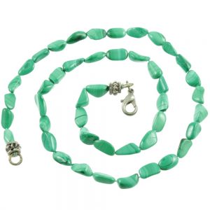 Retro 1940s Malachite Nugget Necklace