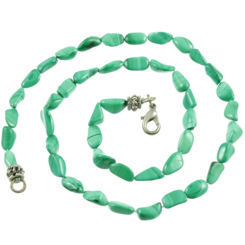 Retro 1940s Malachite Nugget Necklace