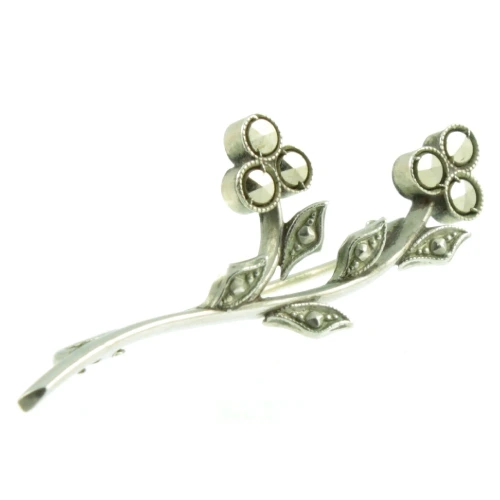 Vintage Marcasite Branch Brooch
