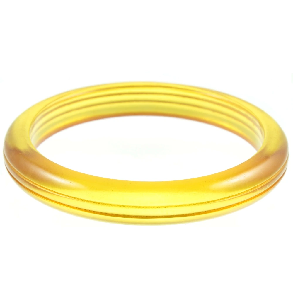 Amber Lucite Bangle - side view