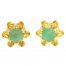 Emerald stud earrings - front view