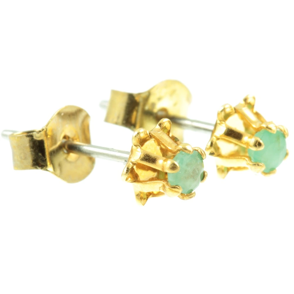 Emerald Stud Earrings - Image 2