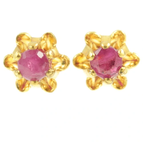 Vintage Ruby Stud Earrings