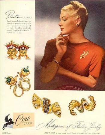 Coro ad - 1940s retro jewellery