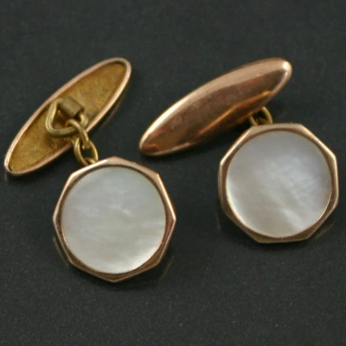 Art Deco Mother of pearl torpedo cufflinks