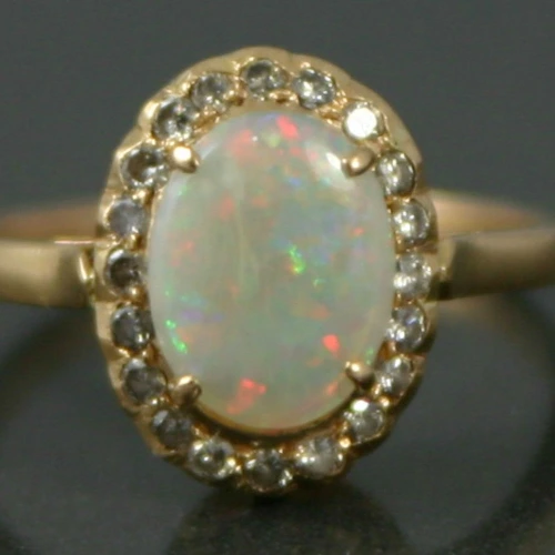 opal and diamond dress ring