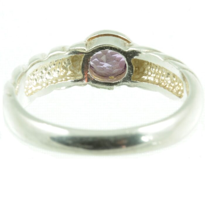 Sterling silver amethyst ring - inside view