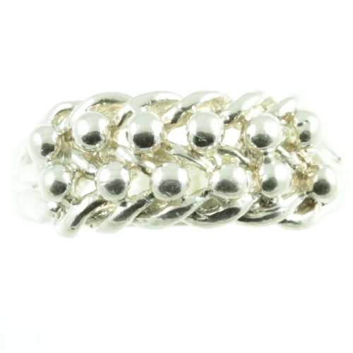 Vintage Gentlemens Silver Keepers Ring