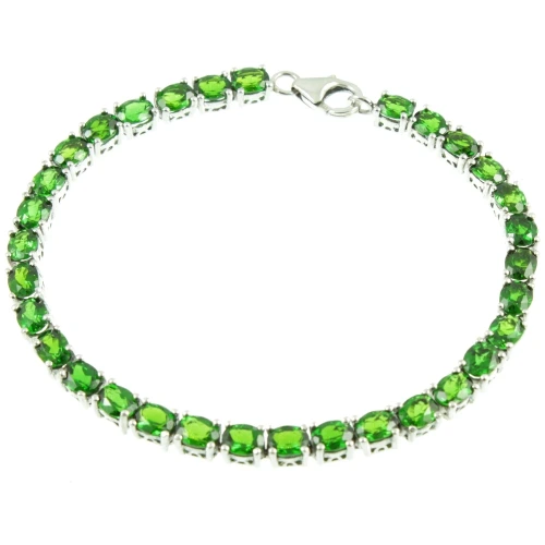 Vintage 20ct Diopside Sterling Silver Bracelet
