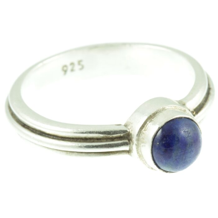 Sterling silver and lapis ring - side view