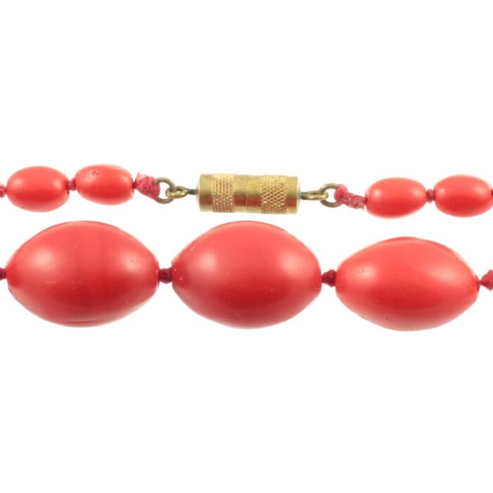 1920s Red Glass Bead Necklace