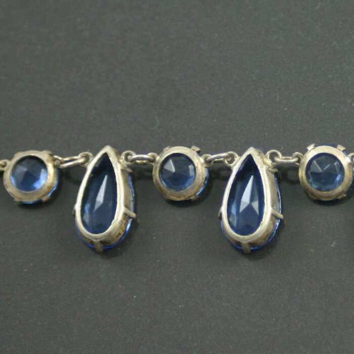 1930s Art Deco Blue Czech Glass Necklace