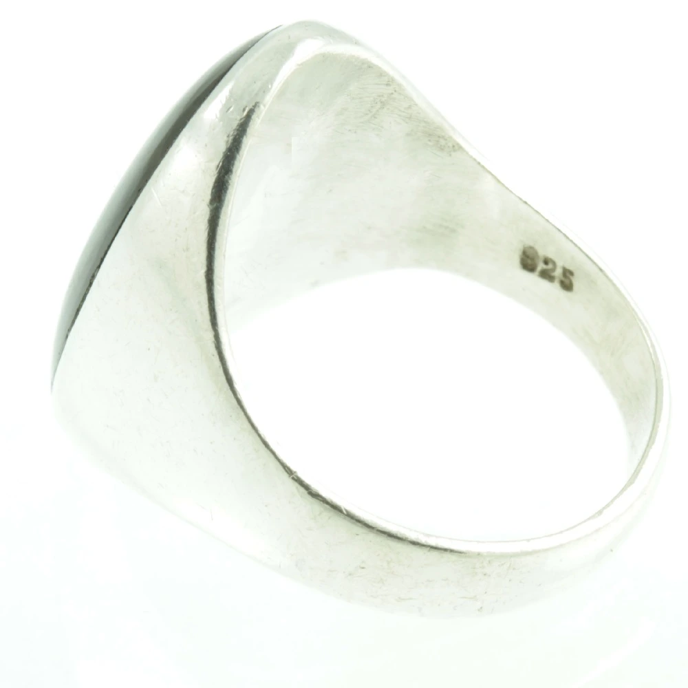 1950s onyx silver ring - inside view