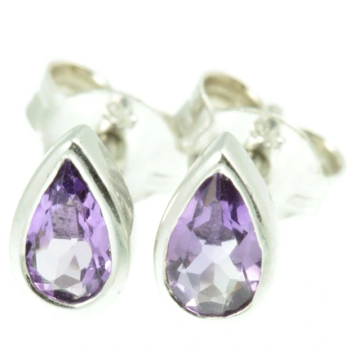 Vintage 9ct White Gold and Amethyst Earrings