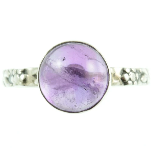 Vintage Amethyst and Decorative Silver Ring