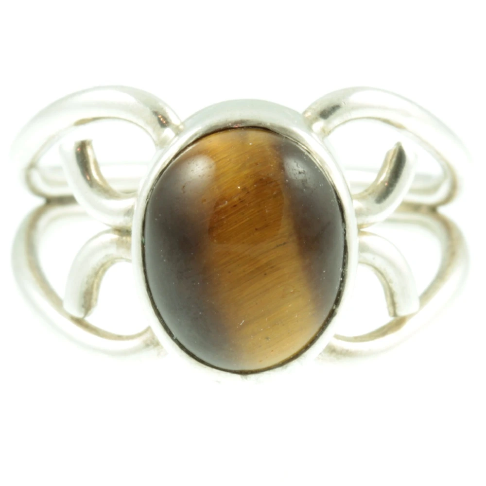 Tigers Eye Silver Ring