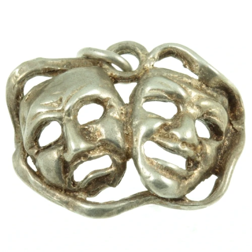 Silver Comedy and Tragedy Charm
