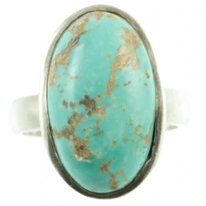 Mid-Century Turquoise and Silver Ring