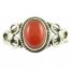 Sterling silver carnelian ring - front view