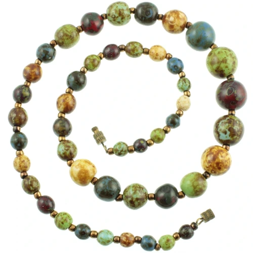Retro Venetian Art Glass Bead Necklace