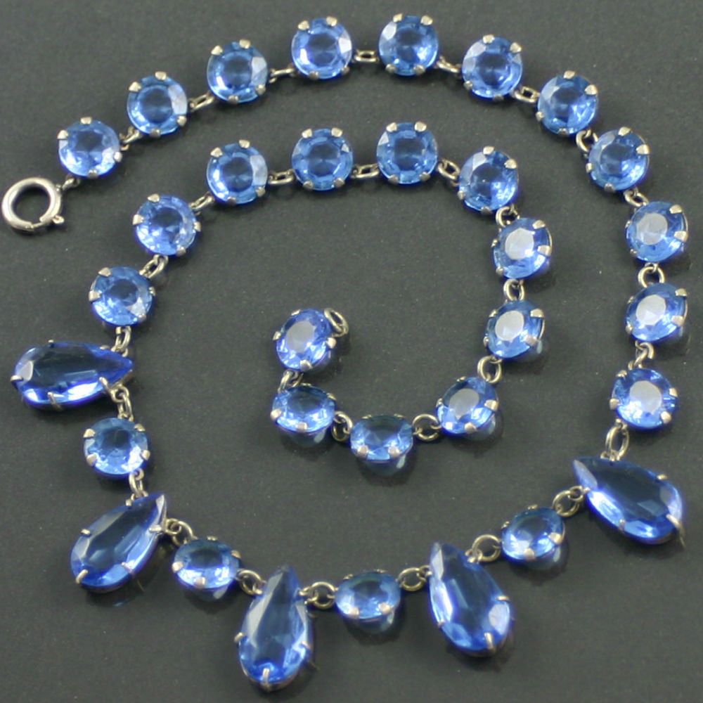 Blue Czech Glass Necklace Carus Jewellery