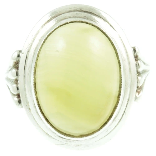 Vintage White Agate Silver Ring