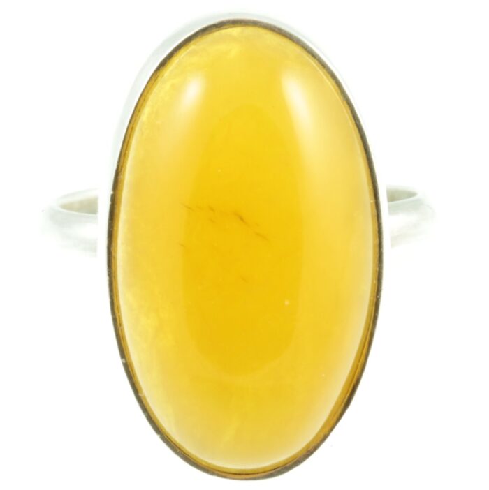 Yellow jasper Silver ring - front view