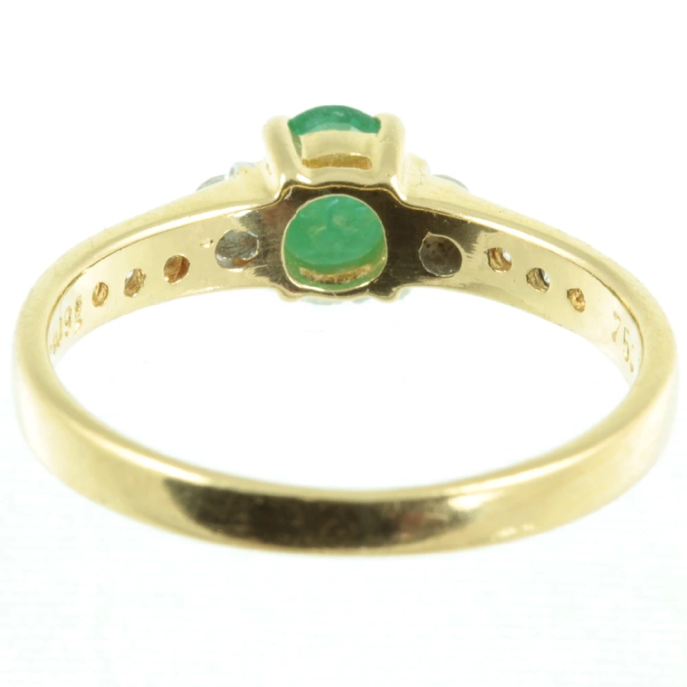 18ct Gold Emerald & Diamond Ring - Image 4