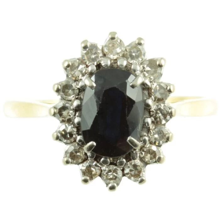 Mid-Century Sapphire and Diamond Ring