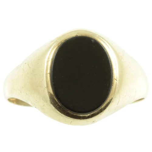 Vintage 9ct gold onyx signet ring