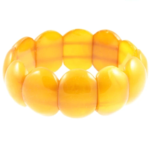 Retro Amber Nugget Stretch Bracelet