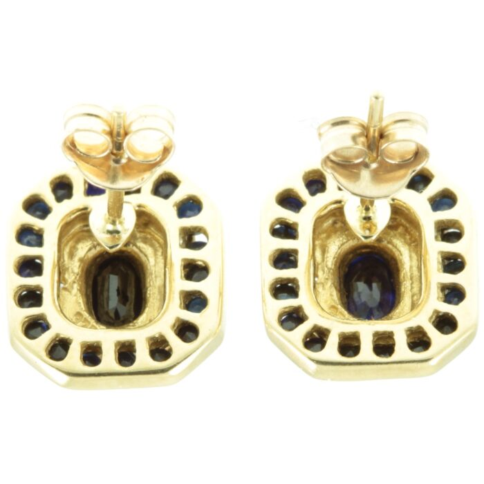 Art Deco Sapphire and Diamond Earrings - inside view