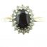Art Deco Sapphire and Diamond ring - front view