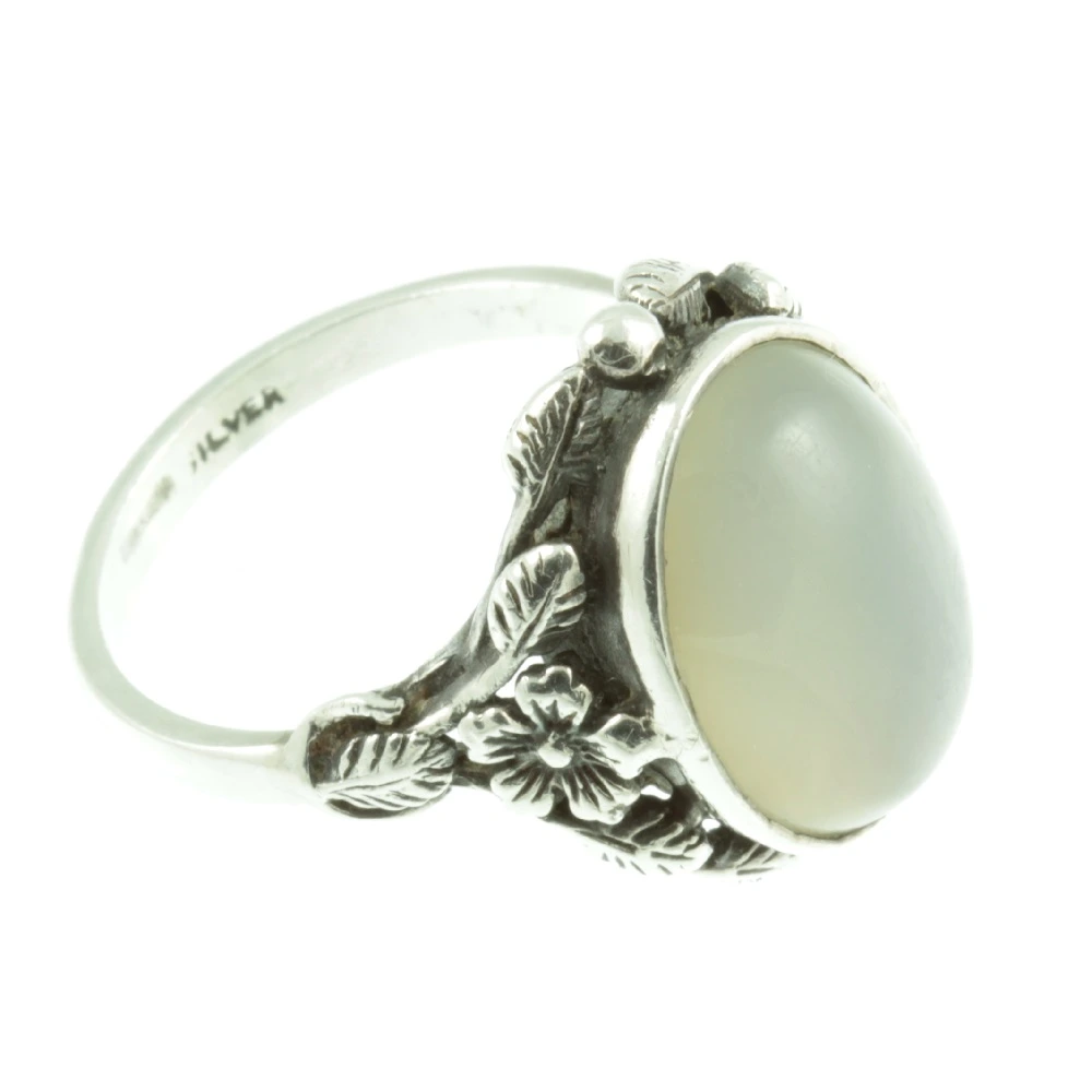 Art Nouveau Moonstone Silver Ring - Image 2