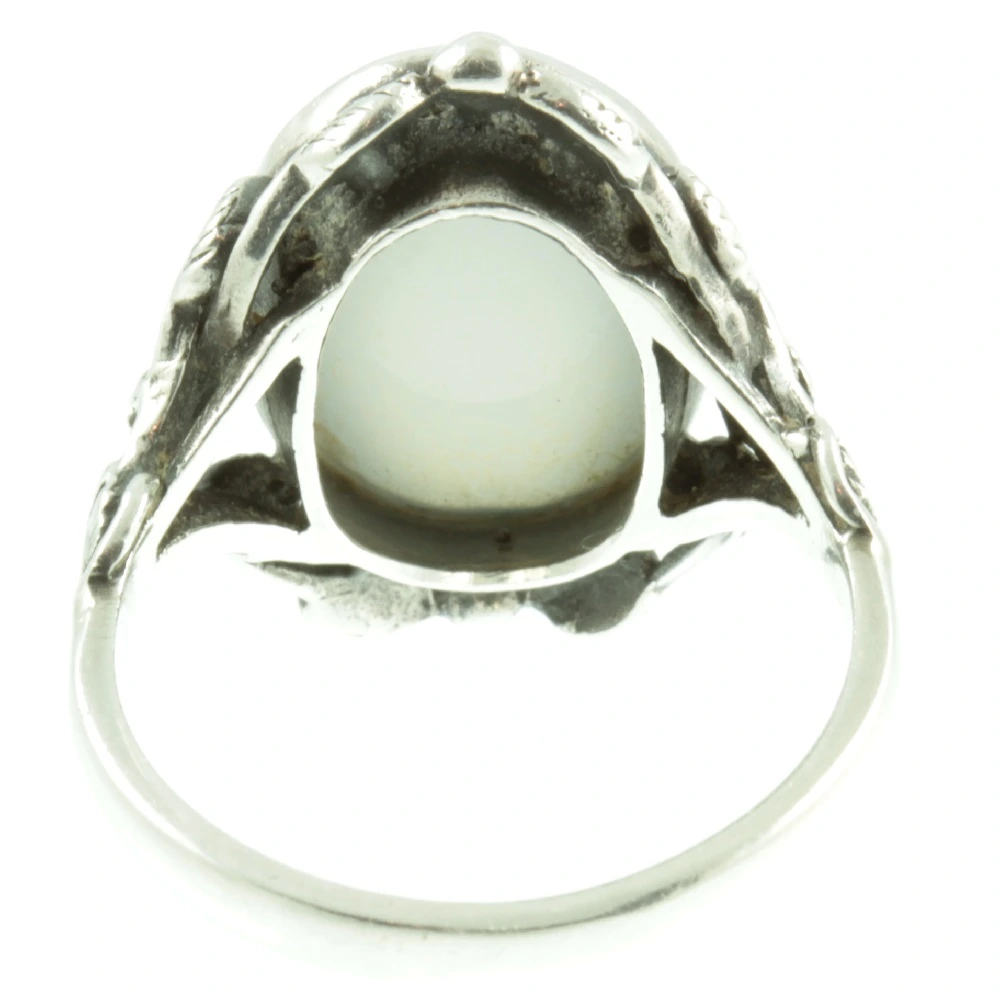 Art Nouveau Moonstone Silver Ring - Image 4