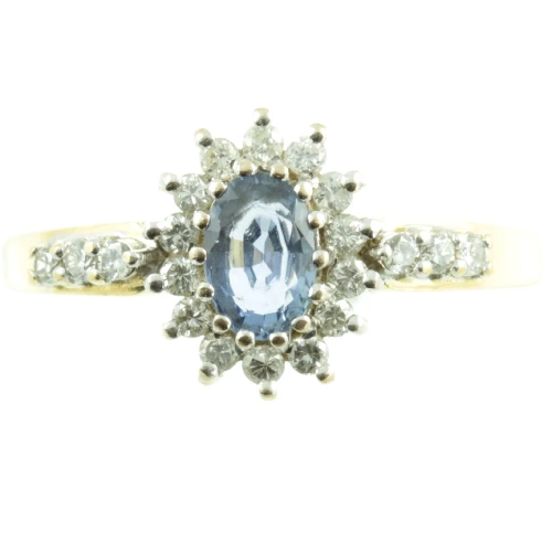 Vintage Ceylon Sapphire and Diamond Ring