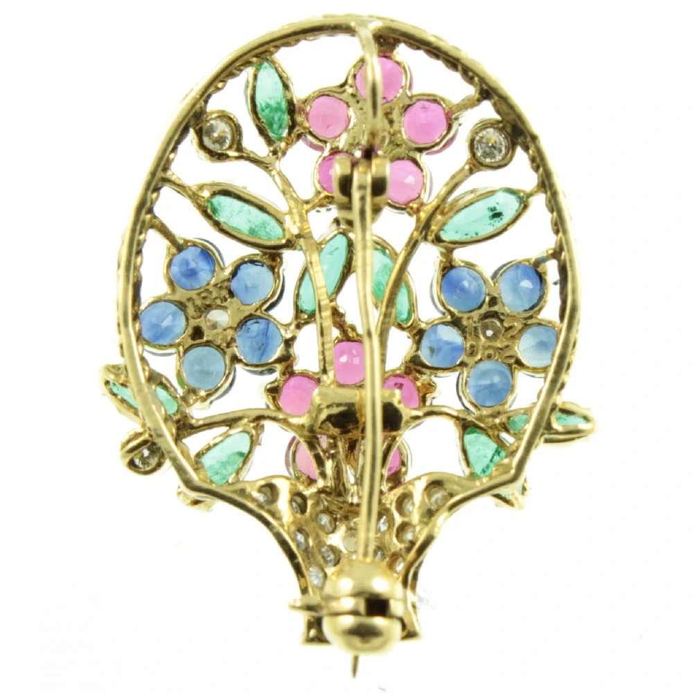 Diamond & Gemstone Giardinetti Basket Pendant - Image 3