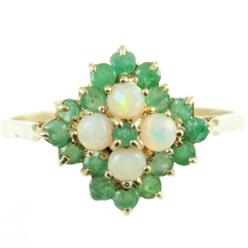 Vintage Emerald and Opal Ring