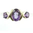 Vintage Three Stone Amethyst Ring