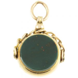 Victorian Bloodstone Swivel Fob Pendant