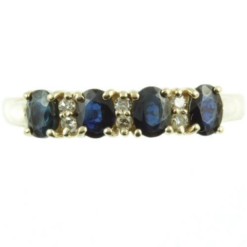 Vintage Sapphire and Diamond Four Stone Ring