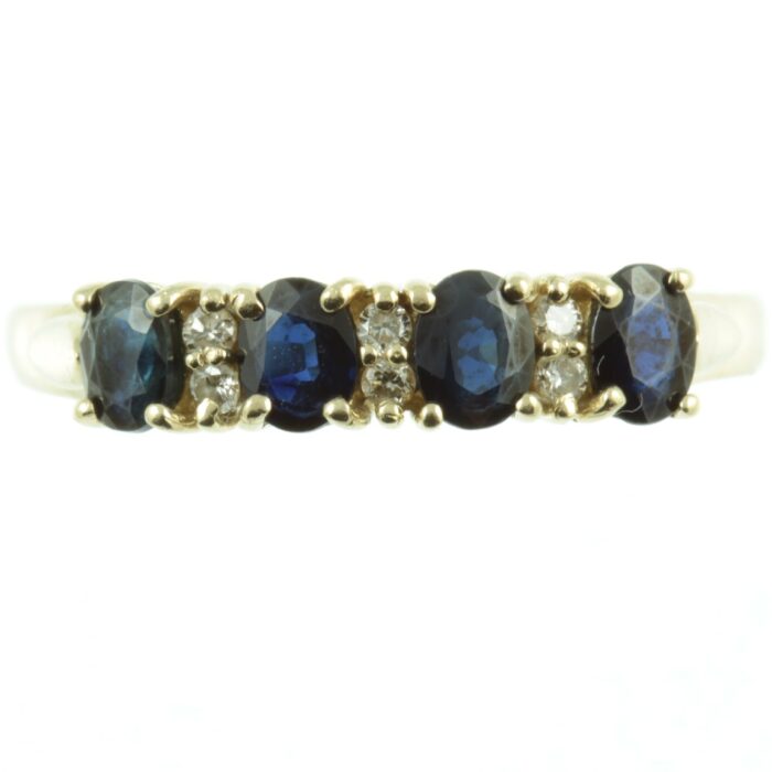 four stone sapphire and diamond ring - front view