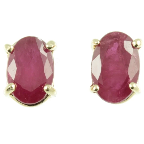 Vintage 9ct Gold Ruby Stud Earrings