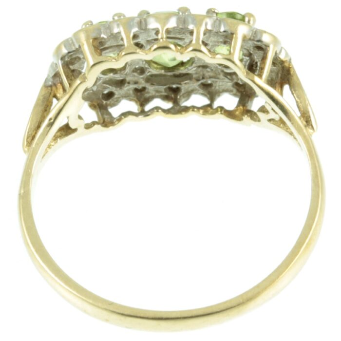 Inside view of victorian peridot and diamond ring