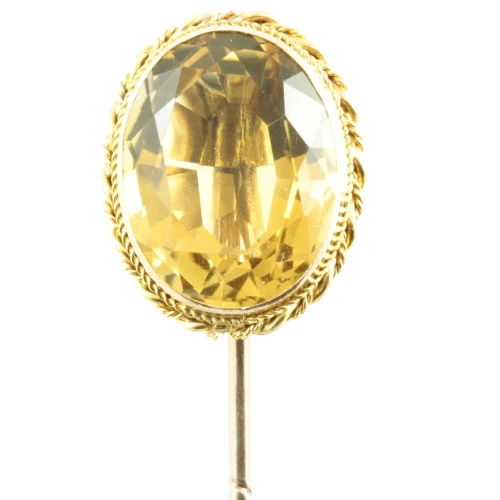 Victorian 15ct Gold Citrine Tie Pin