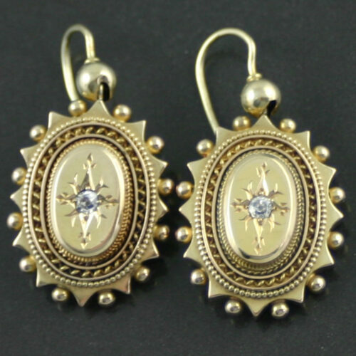 Antique Earrings Vintage Carus Jewellery Uk Victorian 15ct Gold And Diamond Earrings