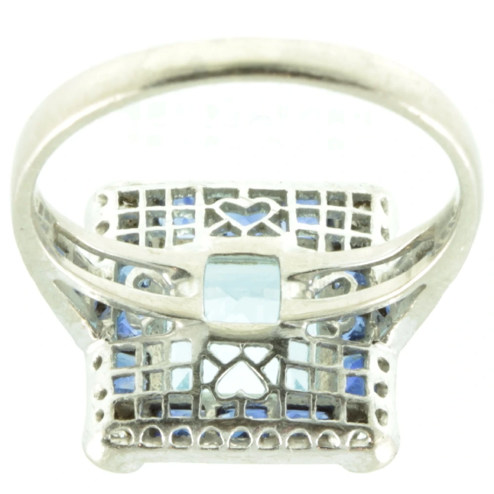 Aquamarine & Sapphire Ring - Image 6