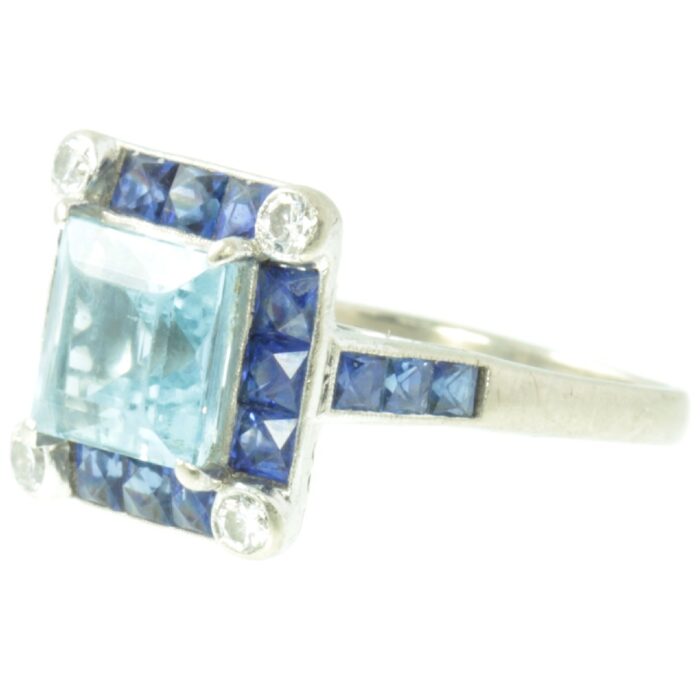 aquamarine and sapphire ring