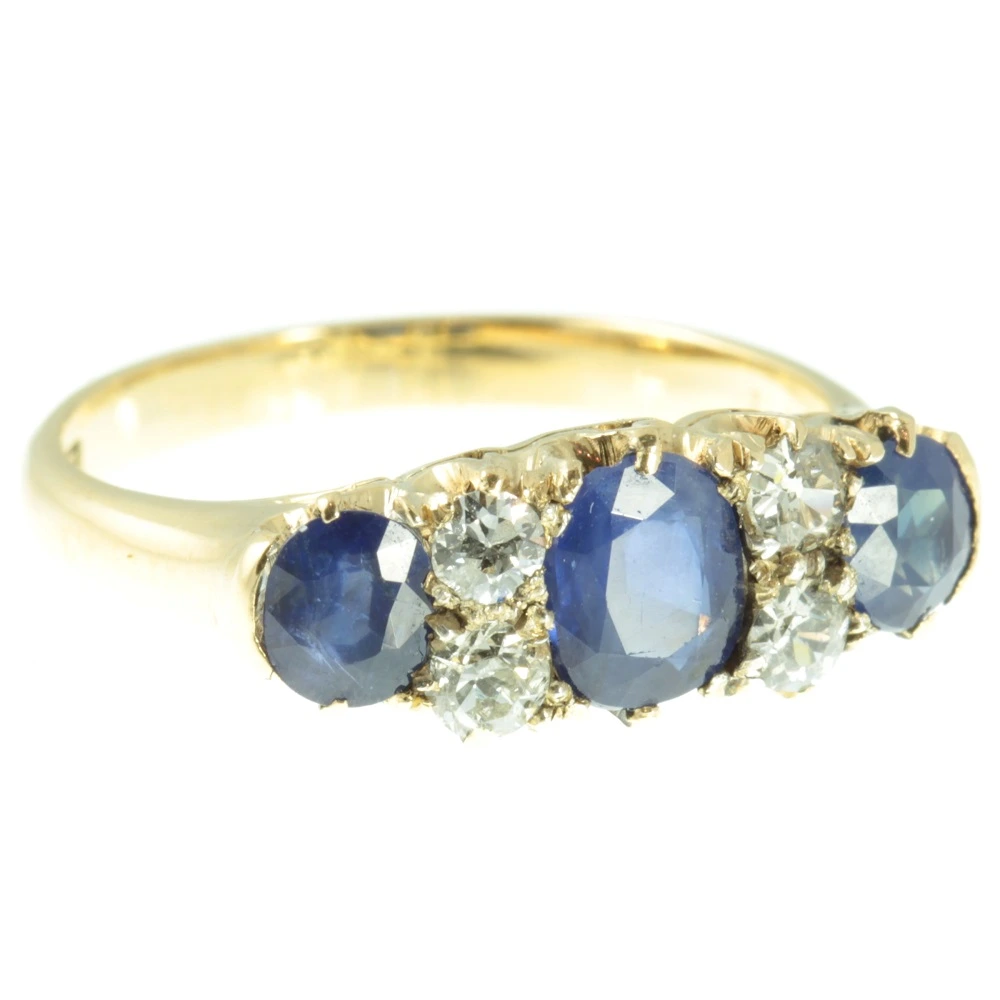 Edwardian Sapphire and Diamond Ring