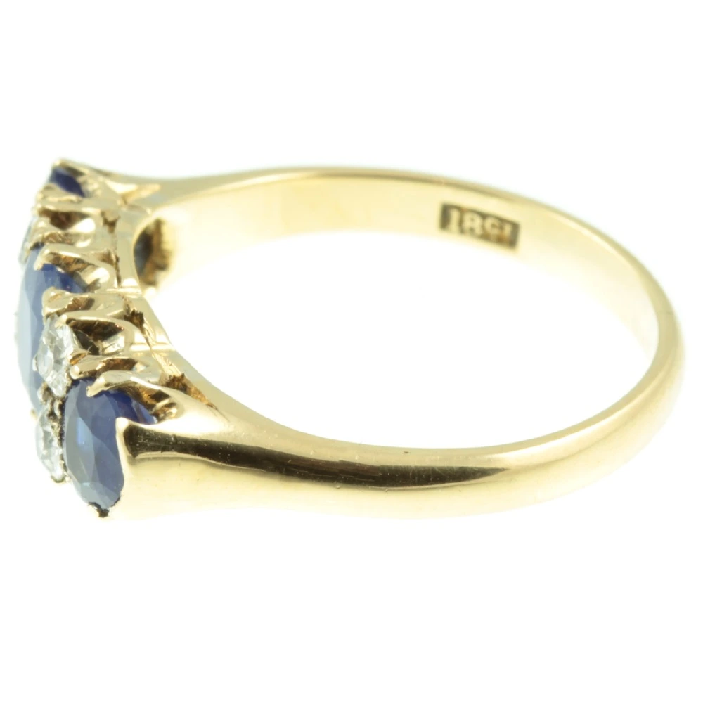 Edwardian Sapphire and Diamond Ring